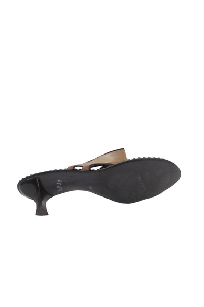 Franco Sarto Womens Toe Ring Slip On Heels Sandals Shoes Brown Size 7.5M