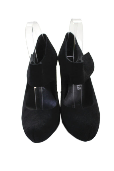Pedro Garcia Womens Suede High Heels Mary Janes Shoes Black Size 7