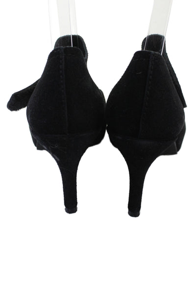 Pedro Garcia Womens Suede High Heels Mary Janes Shoes Black Size 7