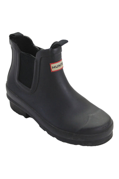 Hunter Girls Rubber Pull-On Flat Rain Boots Black Size 3