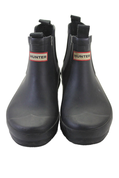 Hunter Girls Rubber Pull-On Flat Rain Boots Black Size 3