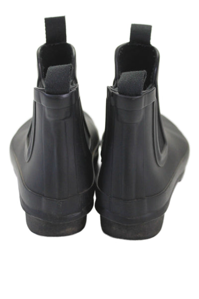 Hunter Girls Rubber Pull-On Flat Rain Boots Black Size 3
