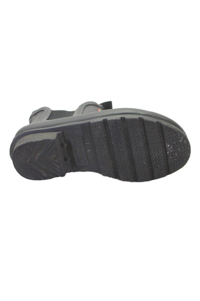 Hunter Girls Rubber Pull-On Flat Rain Boots Black Size 3