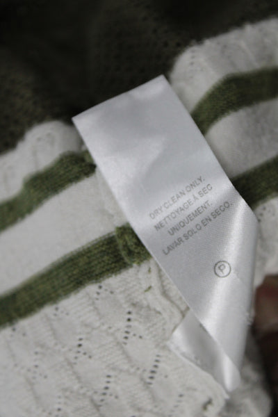 Splendid Womens Maxi Dress Green Striped V-Neck Long Sleeve Viscose Size S