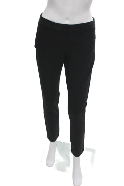 Theory Womens Black Dress Pants Button Closure 87% Nylon Size 2