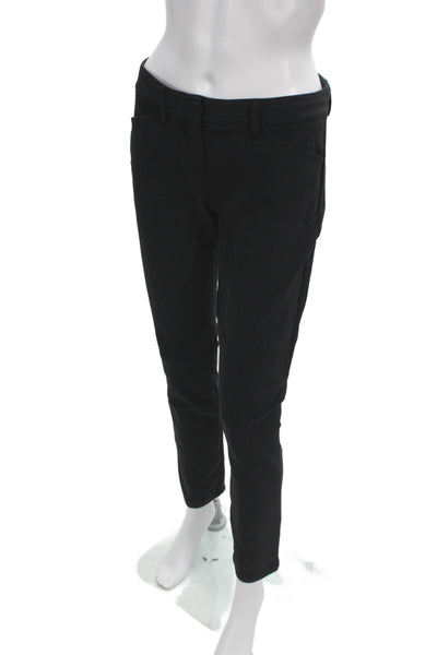 Theory Womens Black Dress Pants Button Closure 87% Nylon Size 2