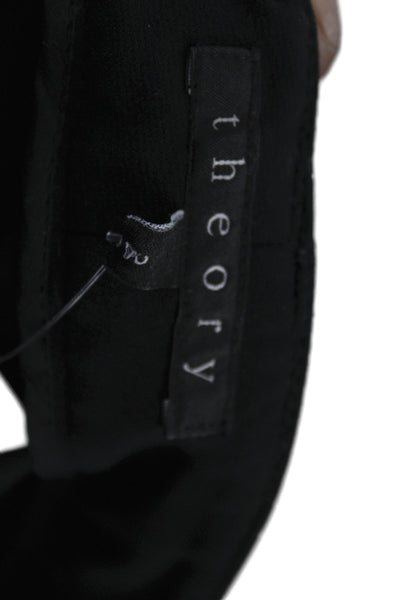 Theory Womens Black Dress Pants Button Closure 87% Nylon Size 2