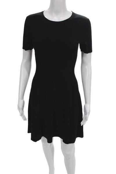 Judith & Charles Womens Fit&Flare Dress Black Mini Crewneck ShortSleeve Size S