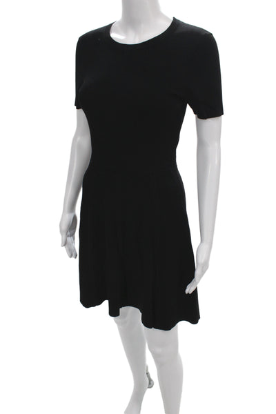 Judith & Charles Womens Fit&Flare Dress Black Mini Crewneck ShortSleeve Size S
