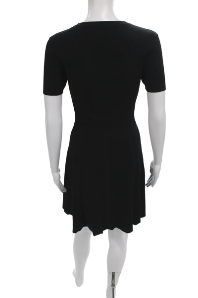 Judith & Charles Womens Fit&Flare Dress Black Mini Crewneck ShortSleeve Size S