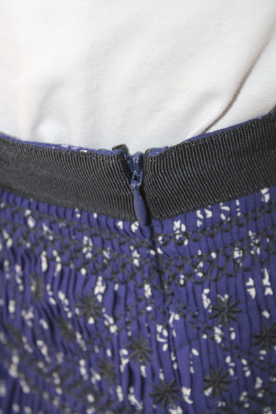 Vanessa Bruno Women Mini Floral Skirt Blue Polyester Zip Size 38