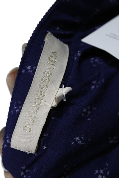 Vanessa Bruno Women Mini Floral Skirt Blue Polyester Zip Size 38