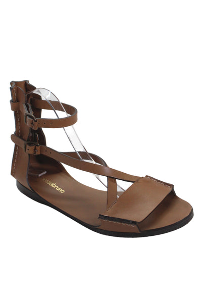 Vanessa Bruno Womens Leather Gladiator Sandals Brown Size 39 9