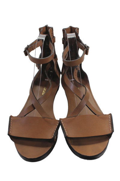 Vanessa Bruno Womens Leather Gladiator Sandals Brown Size 39 9