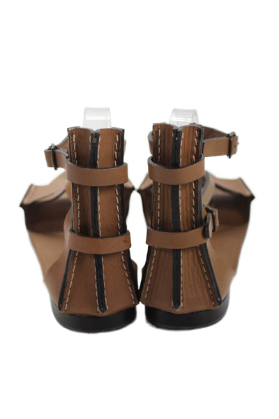 Vanessa Bruno Womens Leather Gladiator Sandals Brown Size 39 9