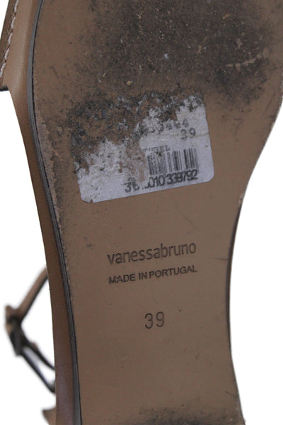 Vanessa Bruno Womens Leather Gladiator Sandals Brown Size 39 9