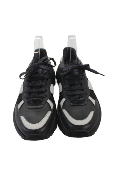 Bottega Veneta Womens Leather Low Top Sneakers Black Size 39 9