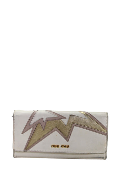 Miu Miu Womens Leather Multi-Compartment Wallet White