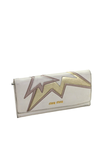 Miu Miu Womens Leather Multi-Compartment Wallet White