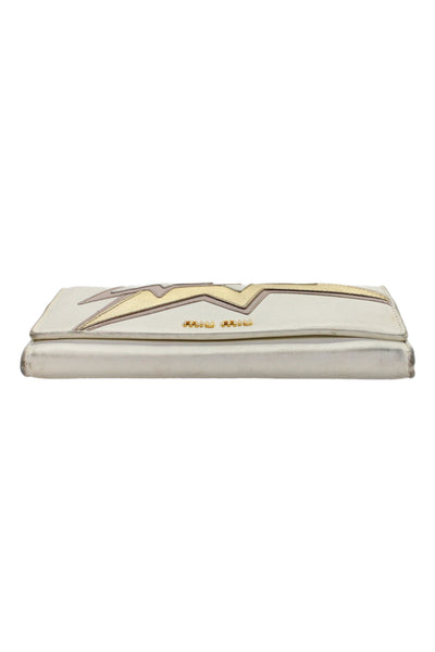 Miu Miu Womens Leather Multi-Compartment Wallet White