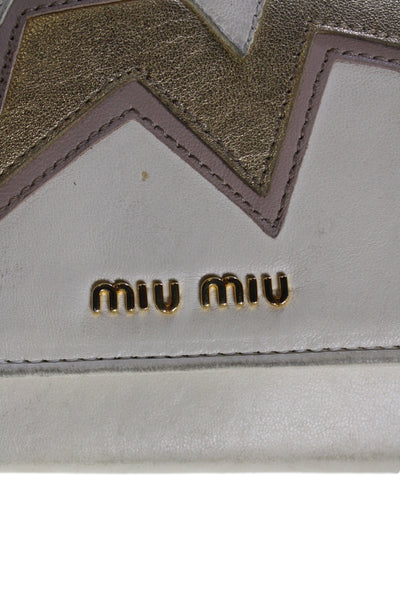 Miu Miu Womens Leather Multi-Compartment Wallet White