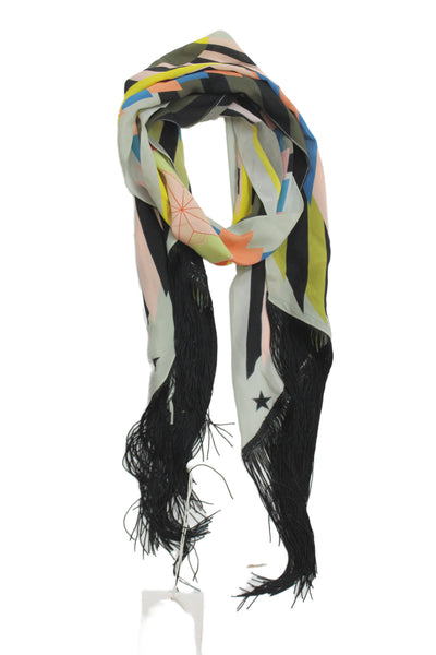 Givenchy Women Silk Geometric Multicolor Scarf  52x8 in