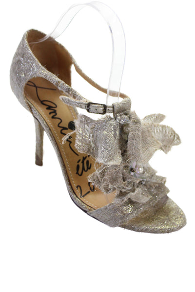 Sam Edelman Womens Fabric Textured Stiletto Heels Beige Size 8