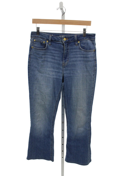 J Crew Womens Skinny Jeans Blue High Rise Button Fly 27 Inseam Size 29