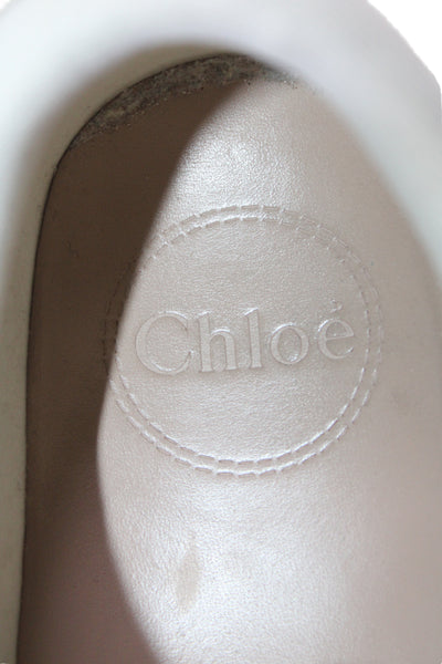 Chloe Womens Nama Platform Lace-Up Casual Sneakers White Size 8