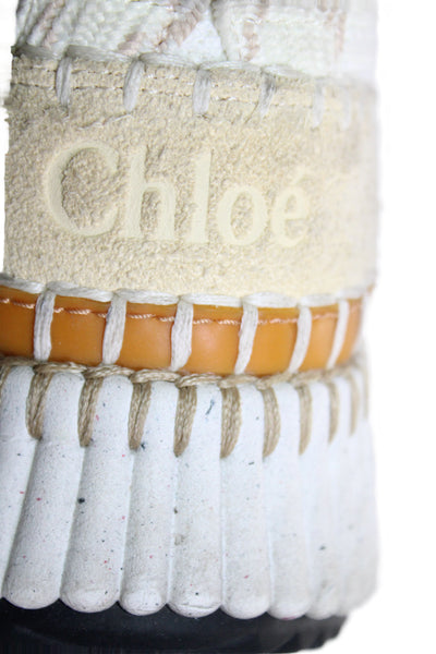 Chloe Womens Nama Platform Lace-Up Casual Sneakers White Size 8