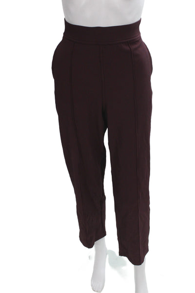 Lululemon Women Purple Ribbed Ankle Leggings Athleisure Fall Pull On Size 8