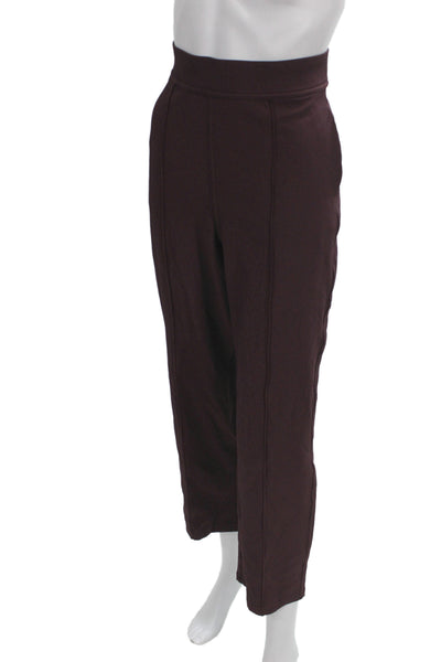 Lululemon Women Purple Ribbed Ankle Leggings Athleisure Fall Pull On Size 8