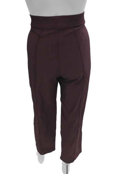 Lululemon Women Purple Ribbed Ankle Leggings Athleisure Fall Pull On Size 8