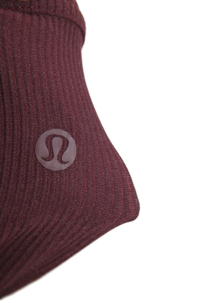 Lululemon Women Purple Ribbed Ankle Leggings Athleisure Fall Pull On Size 8