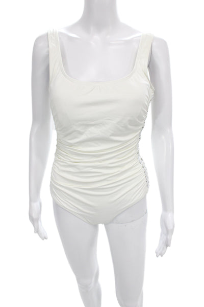 Michael Michael Kors Womens One-Piece Swimsuit White Size 10