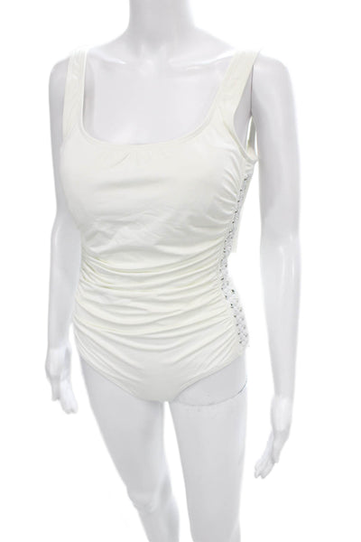 Michael Michael Kors Womens One-Piece Swimsuit White Size 10