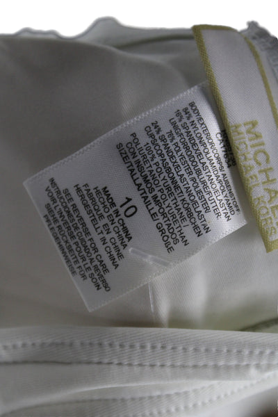 Michael Michael Kors Womens One-Piece Swimsuit White Size 10