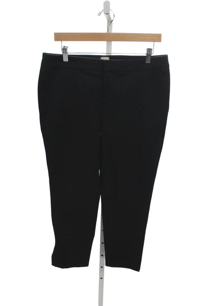 Ecru Women Dress Pants Black Button 56% Cotton Classic Size 8
