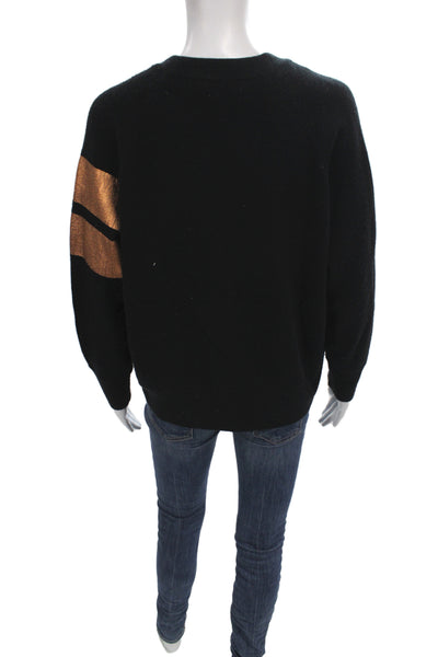 Zoe Jordan Women Striped Black Cashmere Blend Cardigan Long Sleeve Size XS