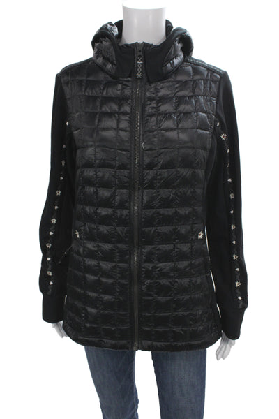 Alp N Rock Womens Puffer Jacket Black Zip Alpine Winter Long Sleeve Size 4