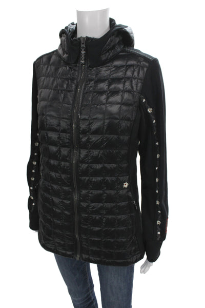 Alp N Rock Womens Puffer Jacket Black Zip Alpine Winter Long Sleeve Size 4