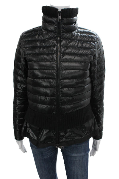 Sosken Womens Black Puffer Jacket Polyester Long Sleeve Fall Size S