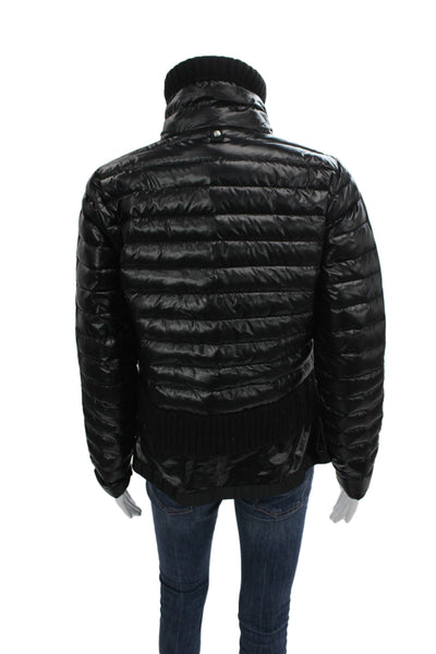 Sosken Womens Black Puffer Jacket Polyester Long Sleeve Fall Size S