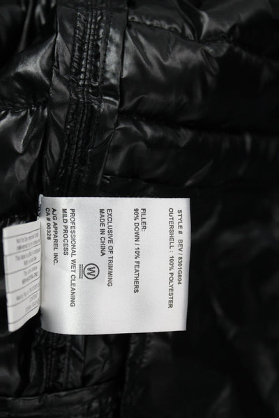 Sosken Womens Black Puffer Jacket Polyester Long Sleeve Fall Size S