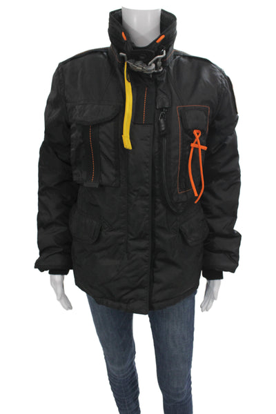 Parajumpers Womens Military Jacket Black Nylon Zip Size 6