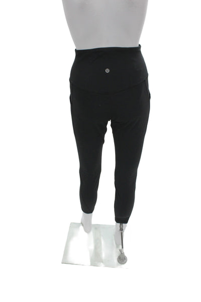 Lululemon Womens Black Capri Leggings Nylon Athleisure Size 10