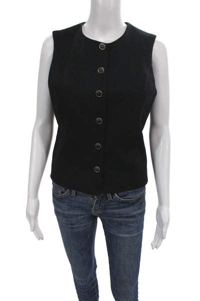 Rag & Bone Womens Sleeveless Black Button Vest Size M