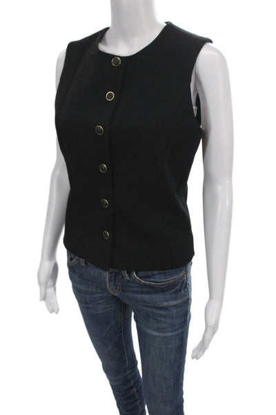 Rag & Bone Womens Sleeveless Black Button Vest Size M