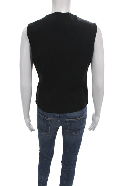 Rag & Bone Womens Sleeveless Black Button Vest Size M