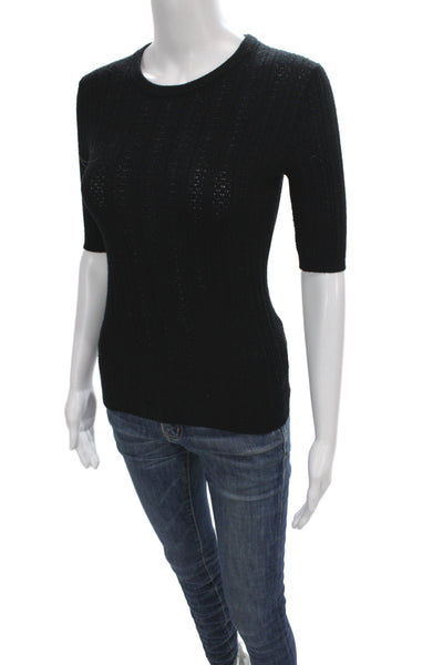 Rag & Bone Women Black Cotton Short Sleeve Pullover Crew Neck Size XS
